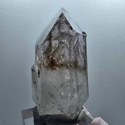 Améthyste fantôme léenne Enhydro, hématite, épidote 2x Blase Streep Mine Namibie 58*28*29mm #12655