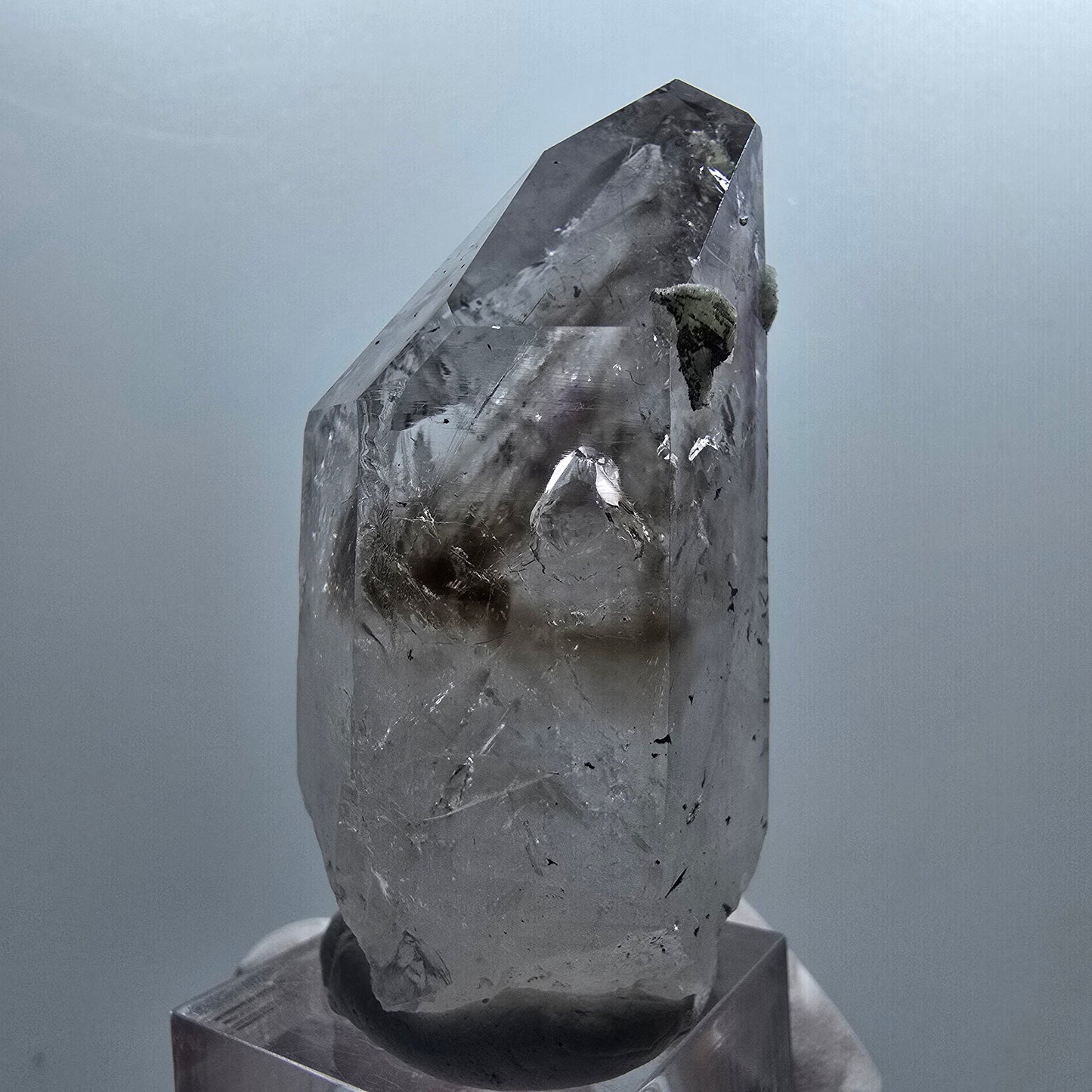 Améthyste fantôme léenne Enhydro, hématite, épidote 2x Blase Streep Mine Namibie 58*28*29mm #12655