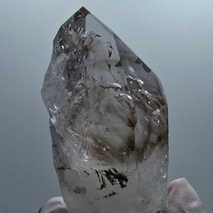 Améthyste fantôme léenne Enhydro, hématite, épidote 2x Blase Streep Mine Namibie 58*28*29mm #12655