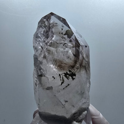 Améthyste fantôme léenne Enhydro, hématite, épidote 2x Blase Streep Mine Namibie 58*28*29mm #12655