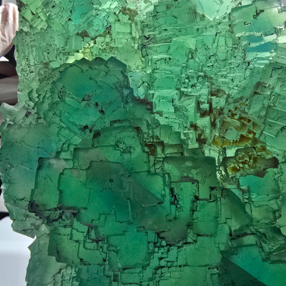 XXL Phantom Fluorite Cube Specimen, stepped, green Omehane, Namibia 200*180*80mm #12657