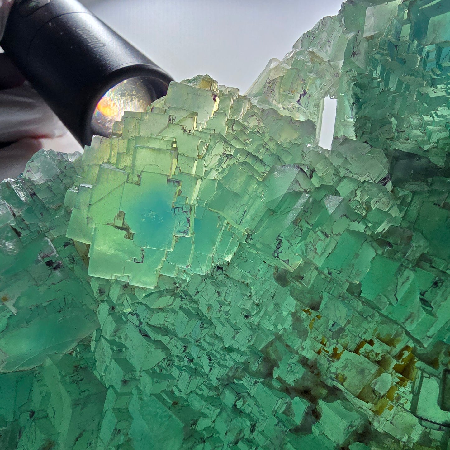 XXL Phantom Fluorite Cube Specimen, stepped, green Omehane, Namibia 200*180*80mm #12657