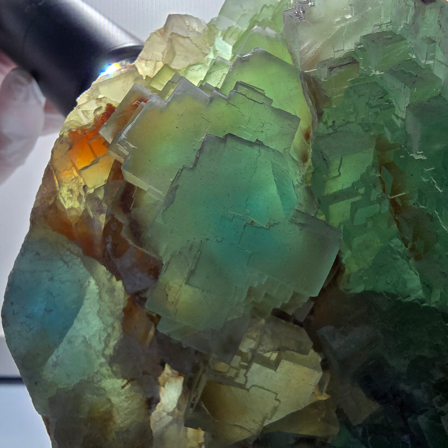 XXL Phantom Fluorite Cube Specimen, stepped, green Omehane, Namibia 131*106*61mm #12658