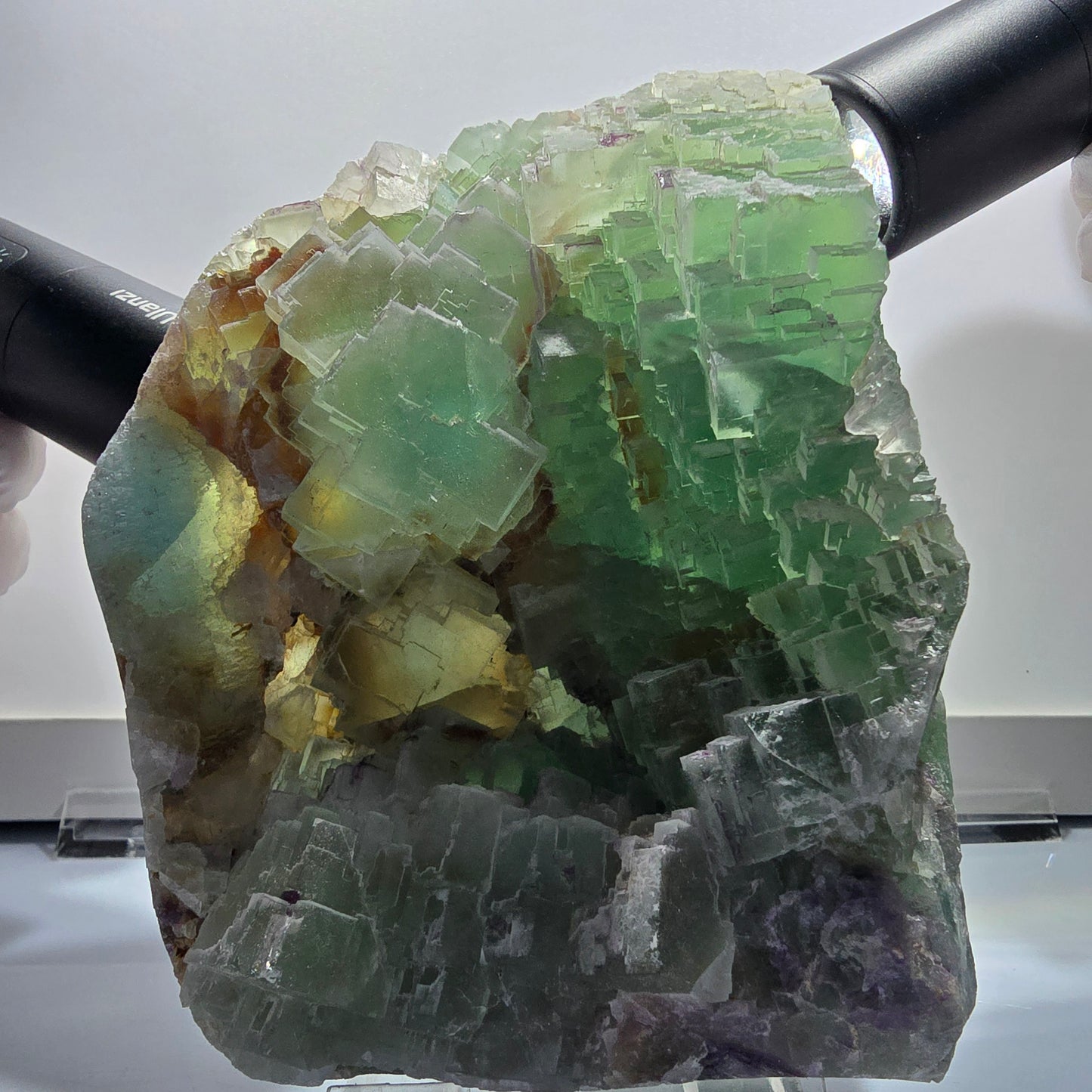 XXL Phantom Fluorite Cube Specimen, stepped, green Omehane, Namibia 131*106*61mm #12658