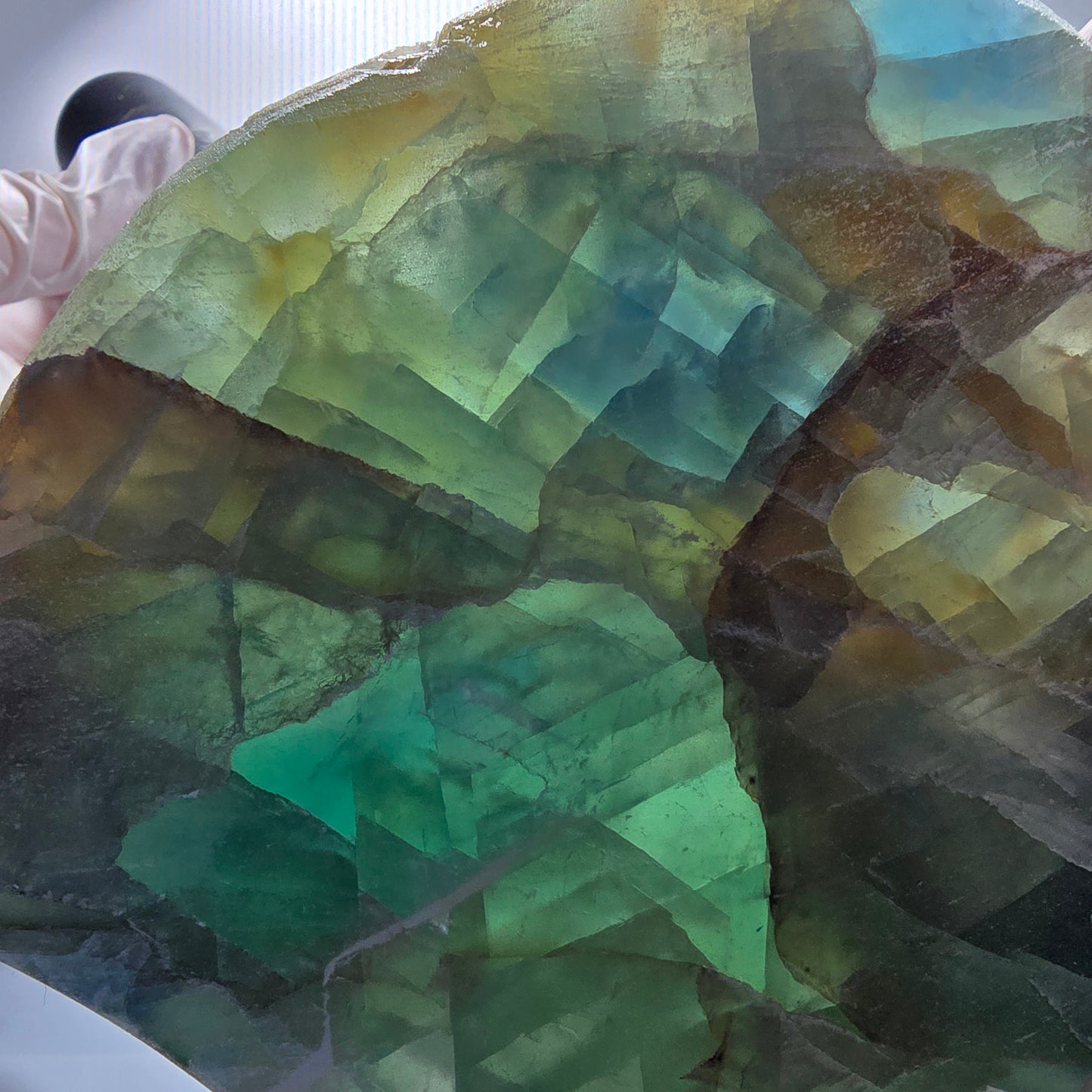 XXL Phantom Fluorite Cube Specimen, stepped, green Omehane, Namibia 131*106*61mm #12658