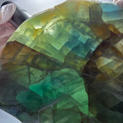 XXL Phantom Fluorite Cube Specimen, stepped, green Omehane, Namibia 131*106*61mm #12658