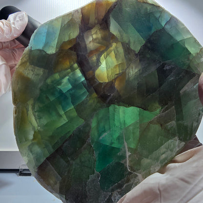XXL Phantom Fluorite Cube Specimen, stepped, green Omehane, Namibia 131*106*61mm #12658