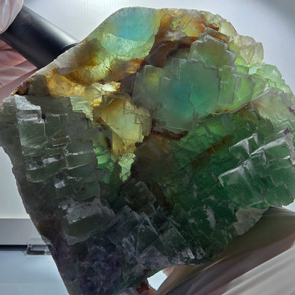 XXL Phantom Fluorite Cube Specimen, stepped, green Omehane, Namibia 131*106*61mm #12658