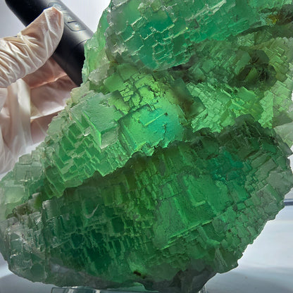 XXL Phantom Fluorite Cube Specimen, stepped, green Omehane, Namibia 240*102*60mm #12659