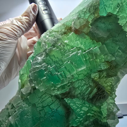 XXL Phantom Fluorite Cube Specimen, stepped, green Omehane, Namibia 240*102*60mm #12659