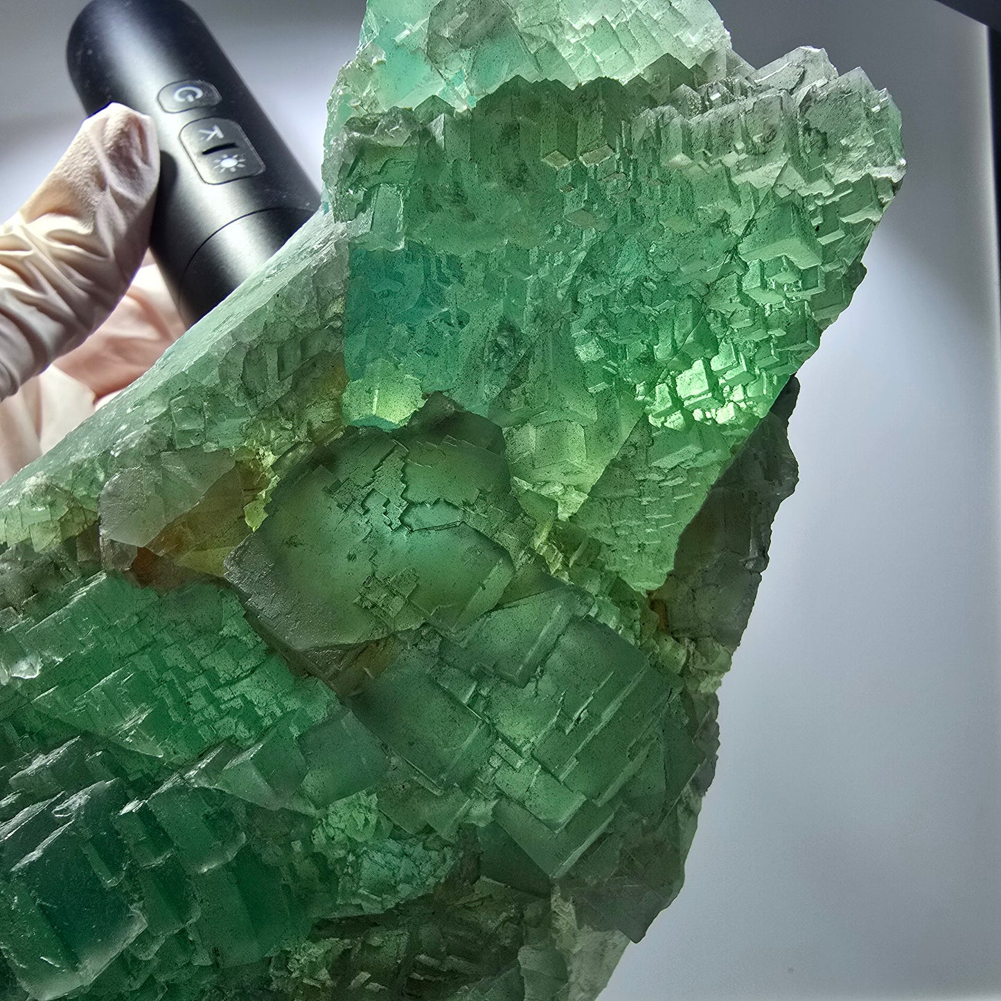 XXL Phantom Fluorite Cube Specimen, stepped, green Omehane, Namibia 240*102*60mm #12659