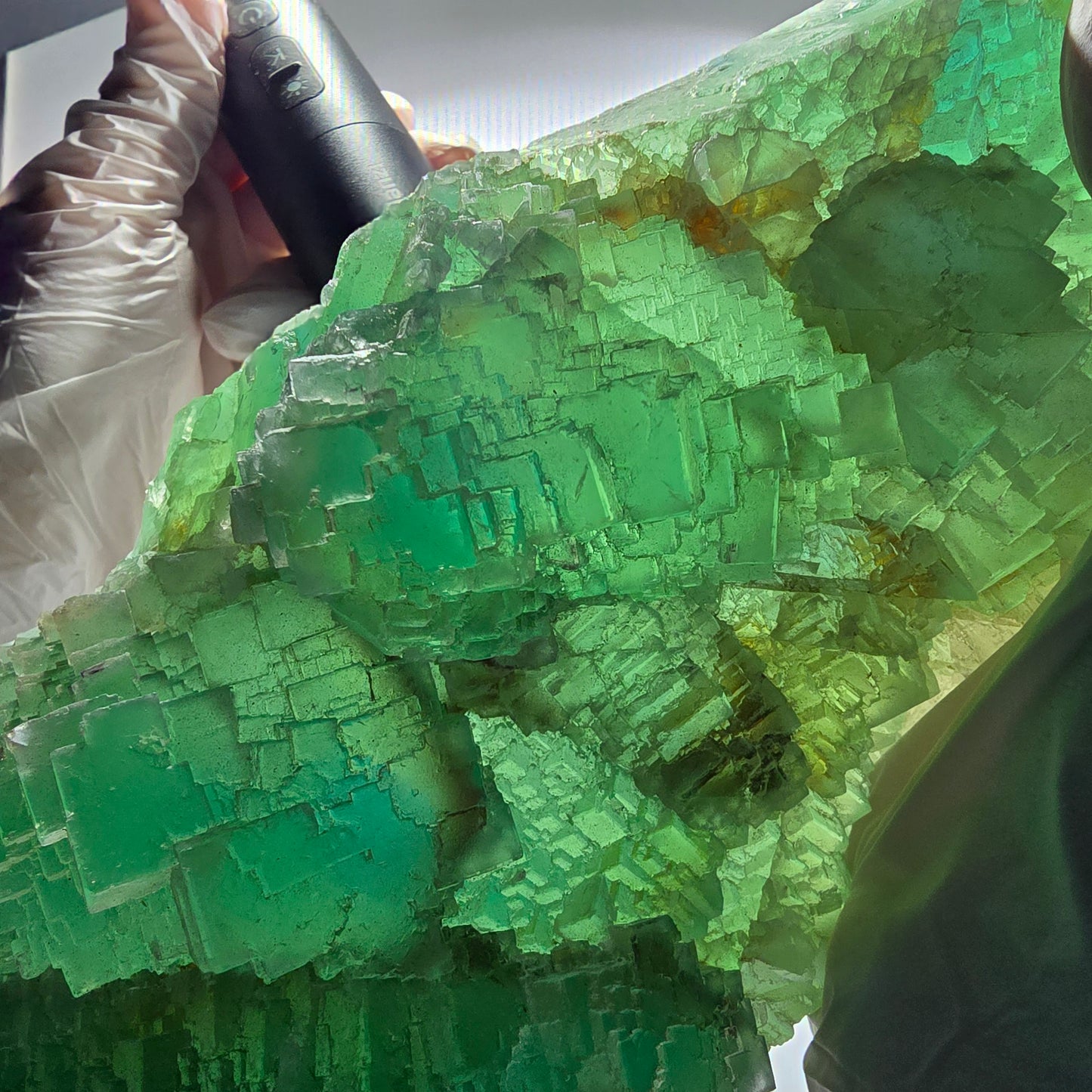 XXL Phantom Fluorite Cube Specimen, stepped, green Omehane, Namibia 240*102*60mm #12659