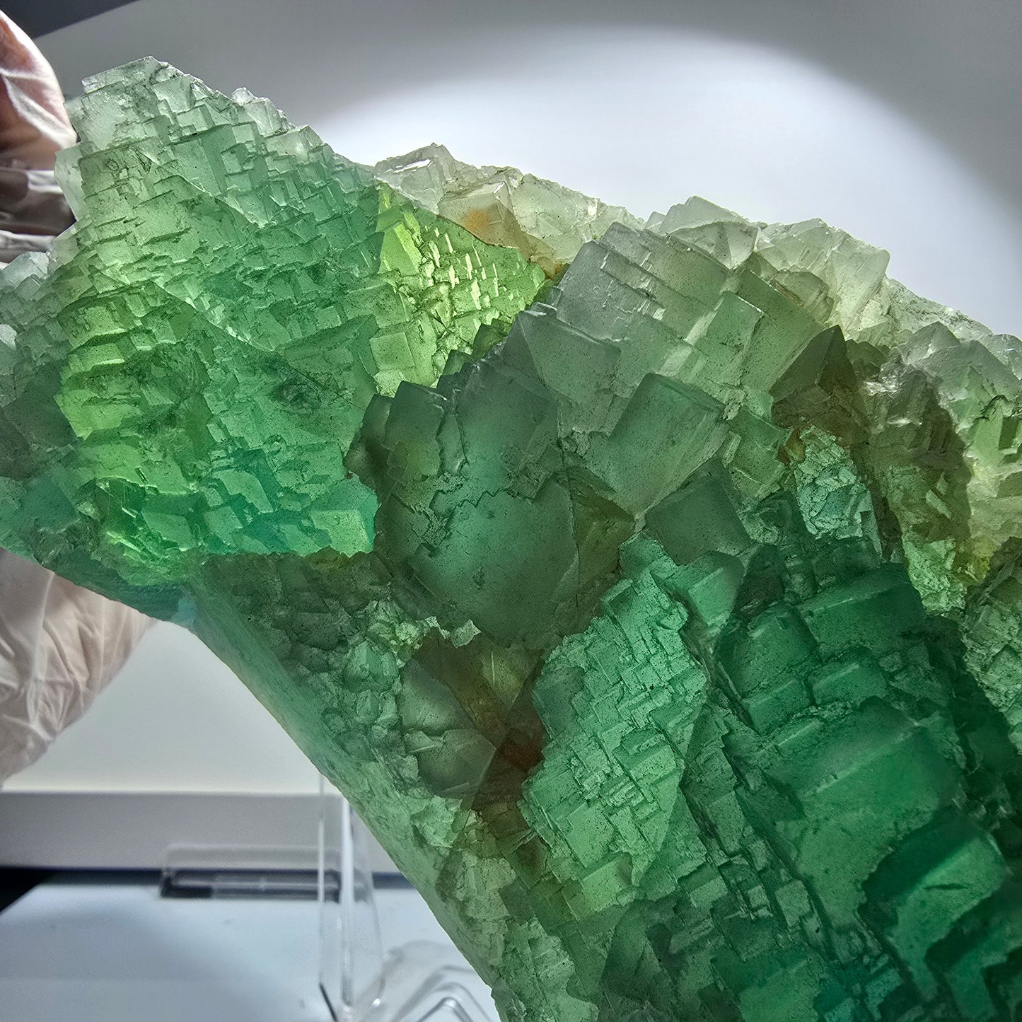 XXL Phantom Fluorite Cube Specimen, stepped, green Omehane, Namibia 240*102*60mm #12659