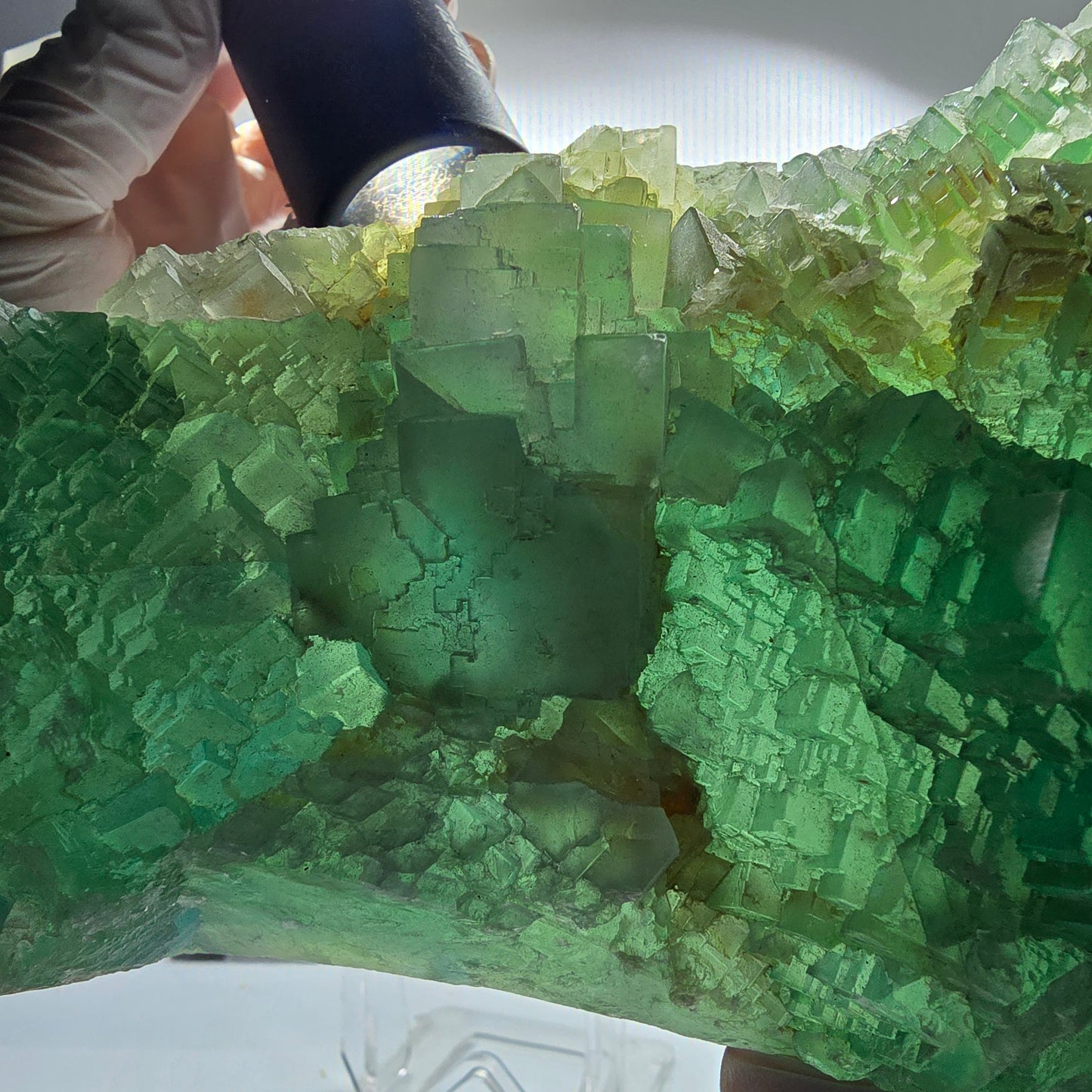 XXL Phantom Fluorite Cube Specimen, stepped, green Omehane, Namibia 240*102*60mm #12659