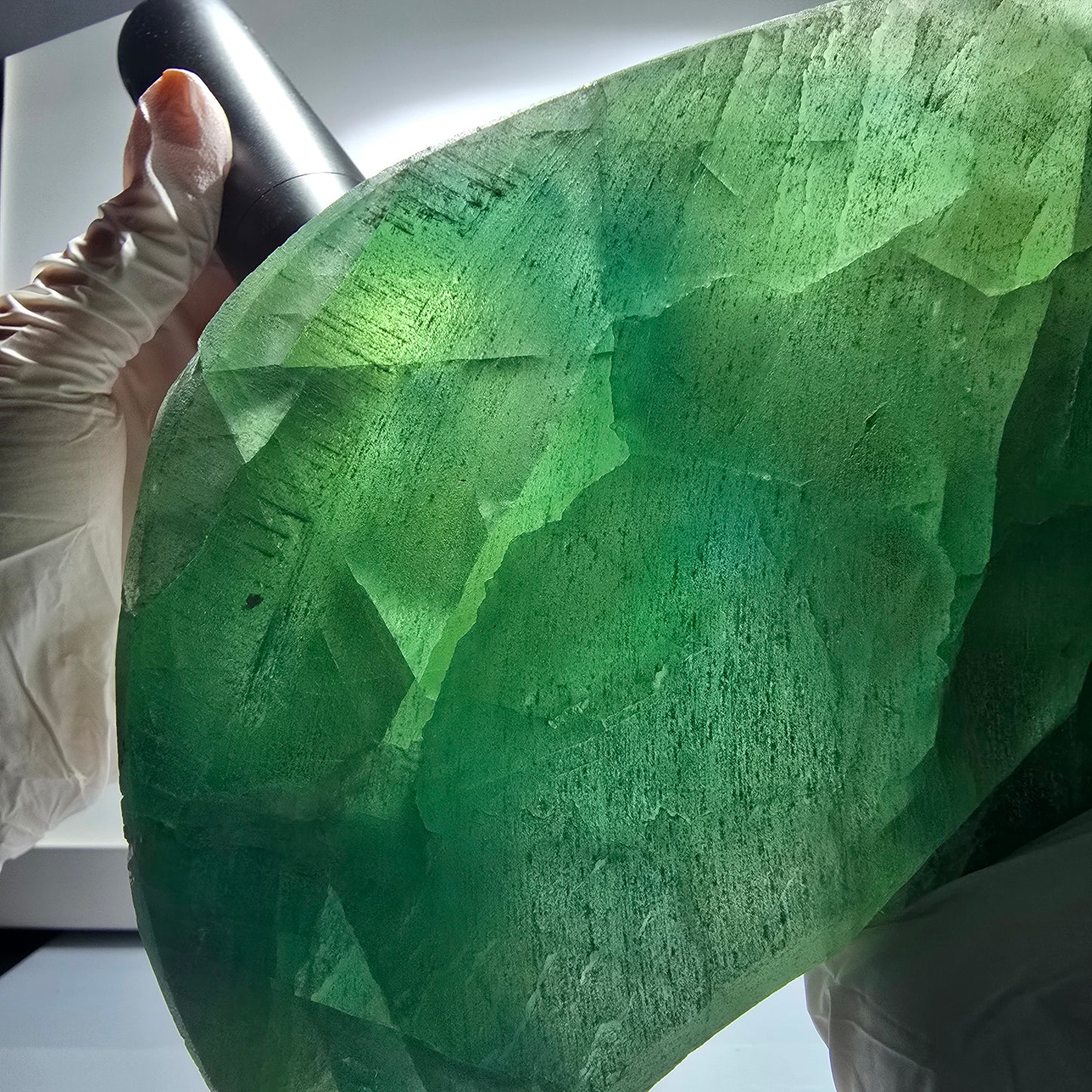 XXL Phantom Fluorite Cube Specimen, stepped, green Omehane, Namibia 240*102*60mm #12659