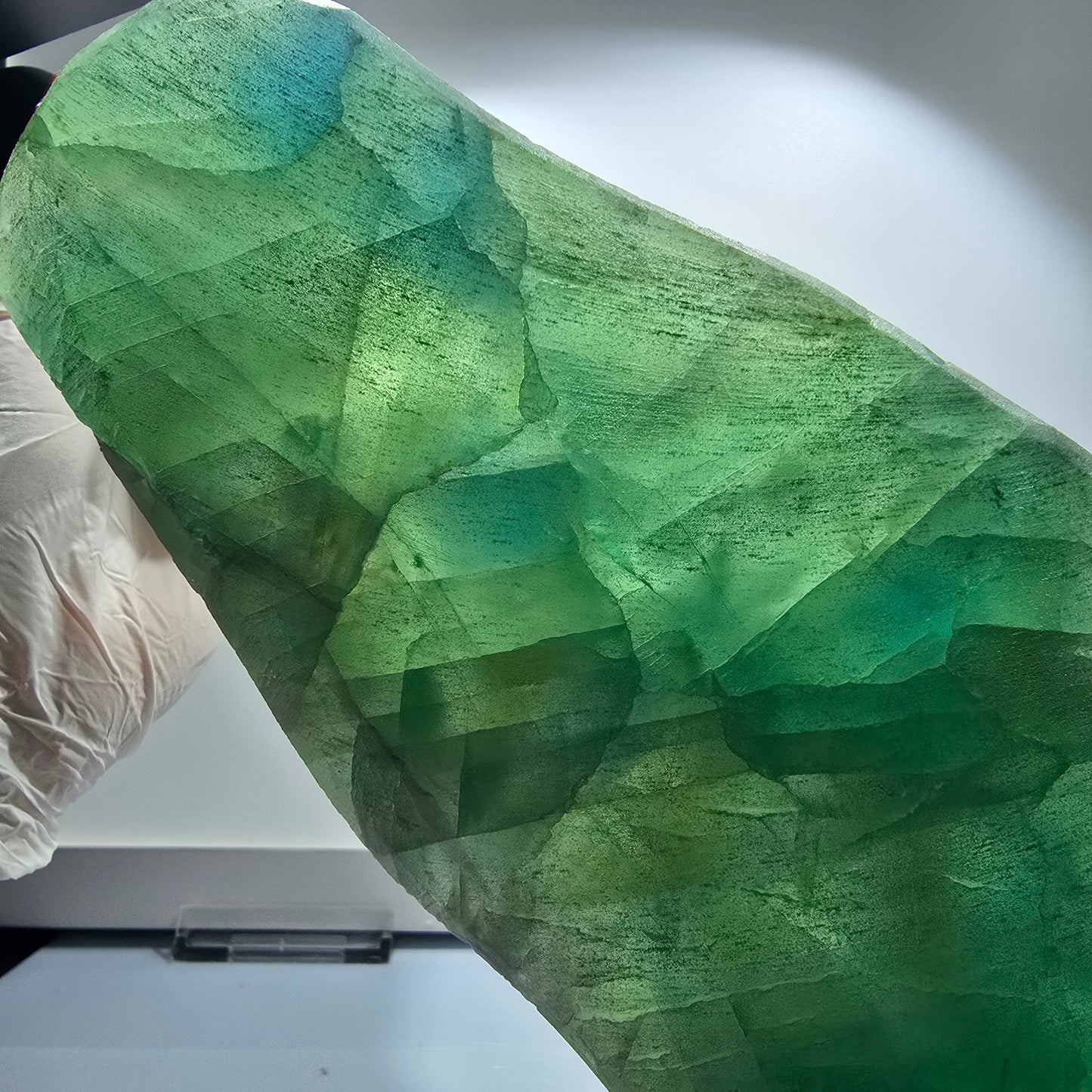 XXL Phantom Fluorite Cube Specimen, stepped, green Omehane, Namibia 240*102*60mm #12659