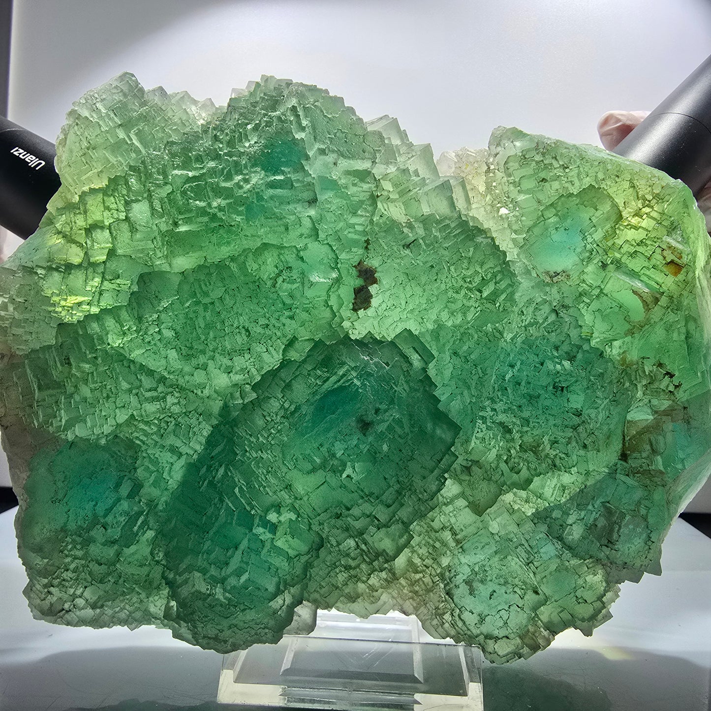 XXL Cube de Fluorite Phantom, étagé, vert Omehane, Namibie 200*148*45mm #12660
