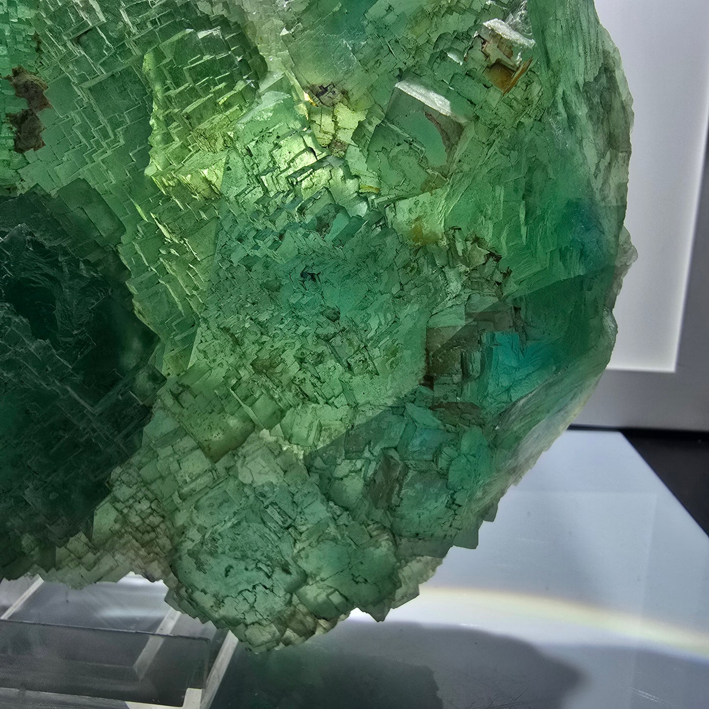 XXL Cube de Fluorite Phantom, étagé, vert Omehane, Namibie 200*148*45mm #12660
