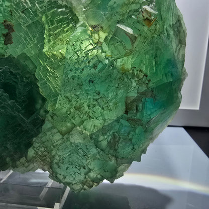 XXL Cube de Fluorite Phantom, étagé, vert Omehane, Namibie 200*148*45mm #12660