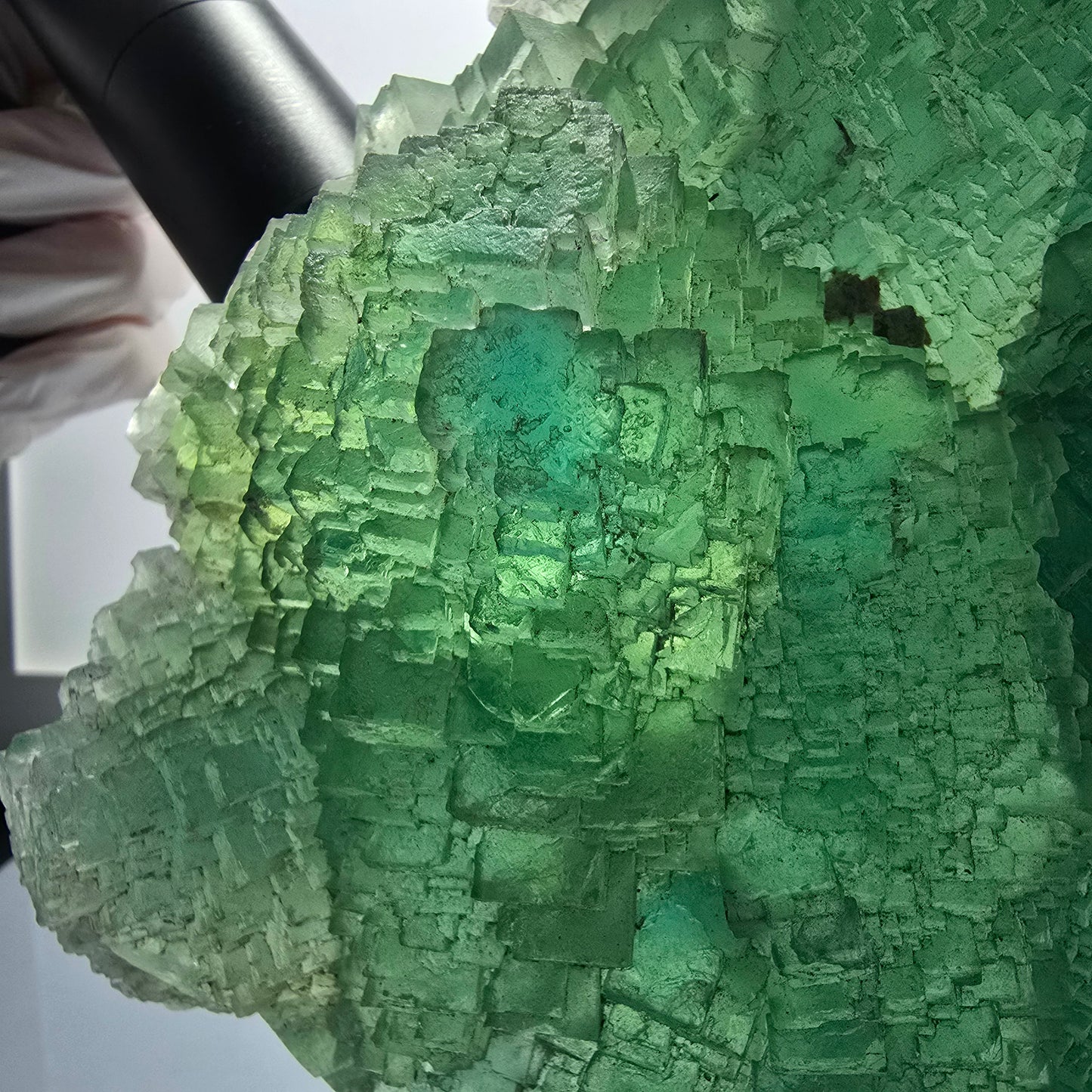 XXL Cube de Fluorite Phantom, étagé, vert Omehane, Namibie 200*148*45mm #12660