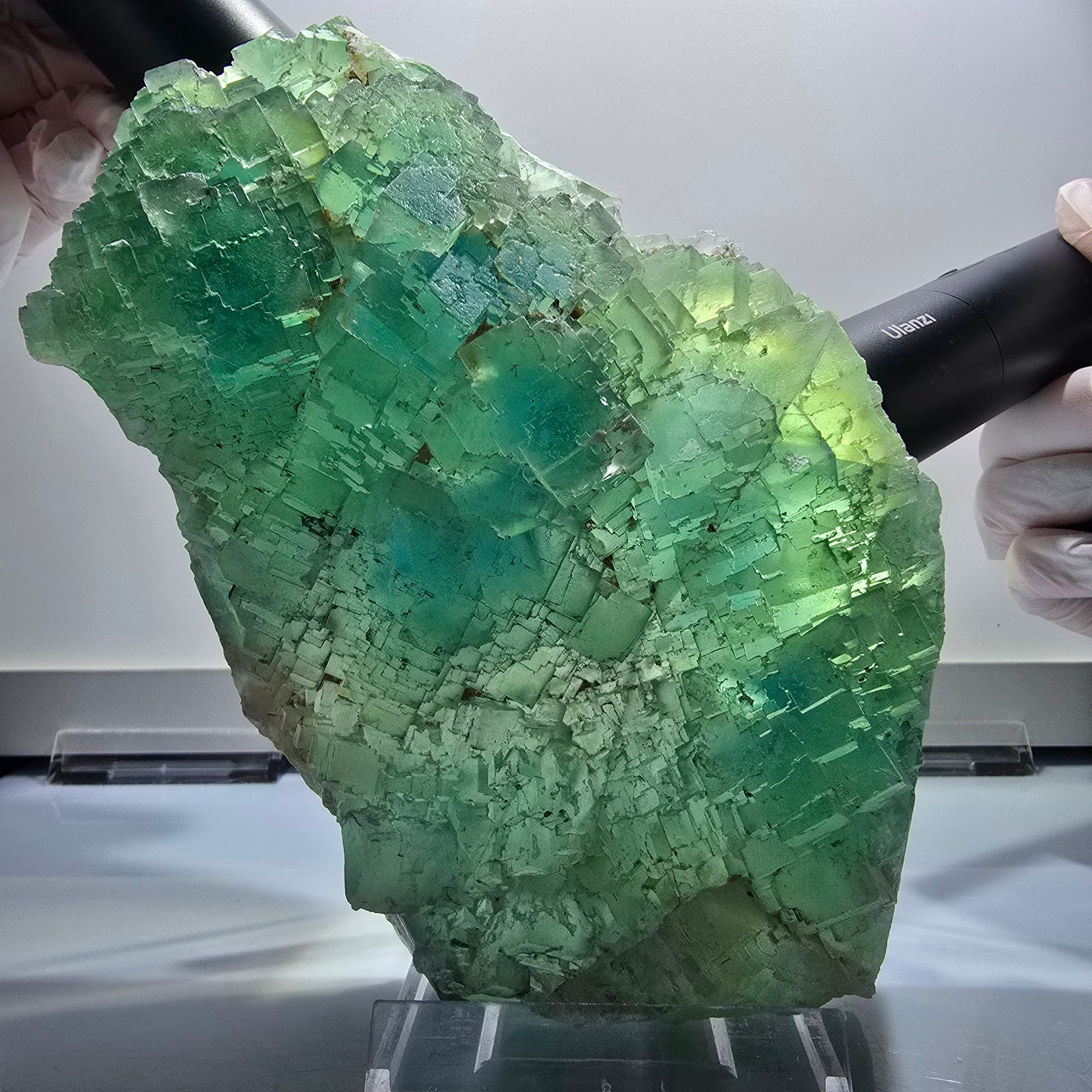 XXL Phantom Fluorite Cube Specimen, stepped, green Omehane, Namibia 180*103*46mm #12661