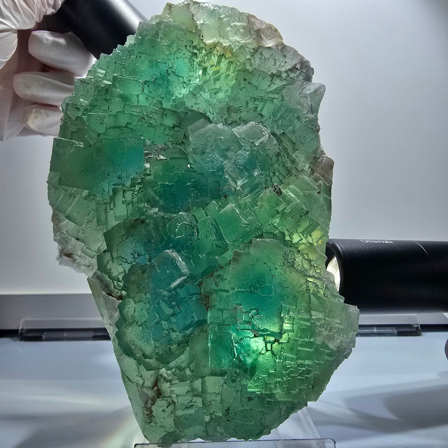 XXL Phantom Fluorite Cube Specimen, stepped, green Omehane, Namibia 180*103*46mm #12661