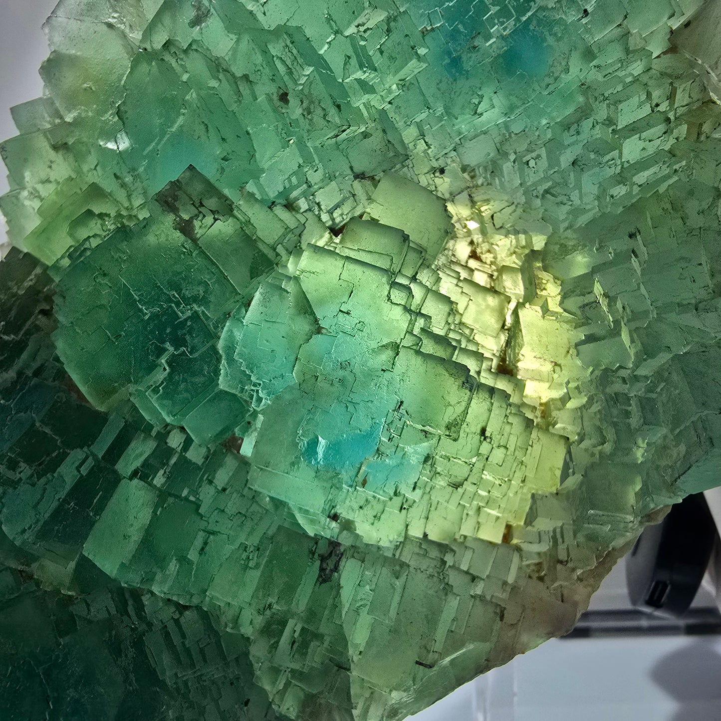 XXL Phantom Fluorite Cube Specimen, stepped, green Omehane, Namibia 180*103*46mm #12661