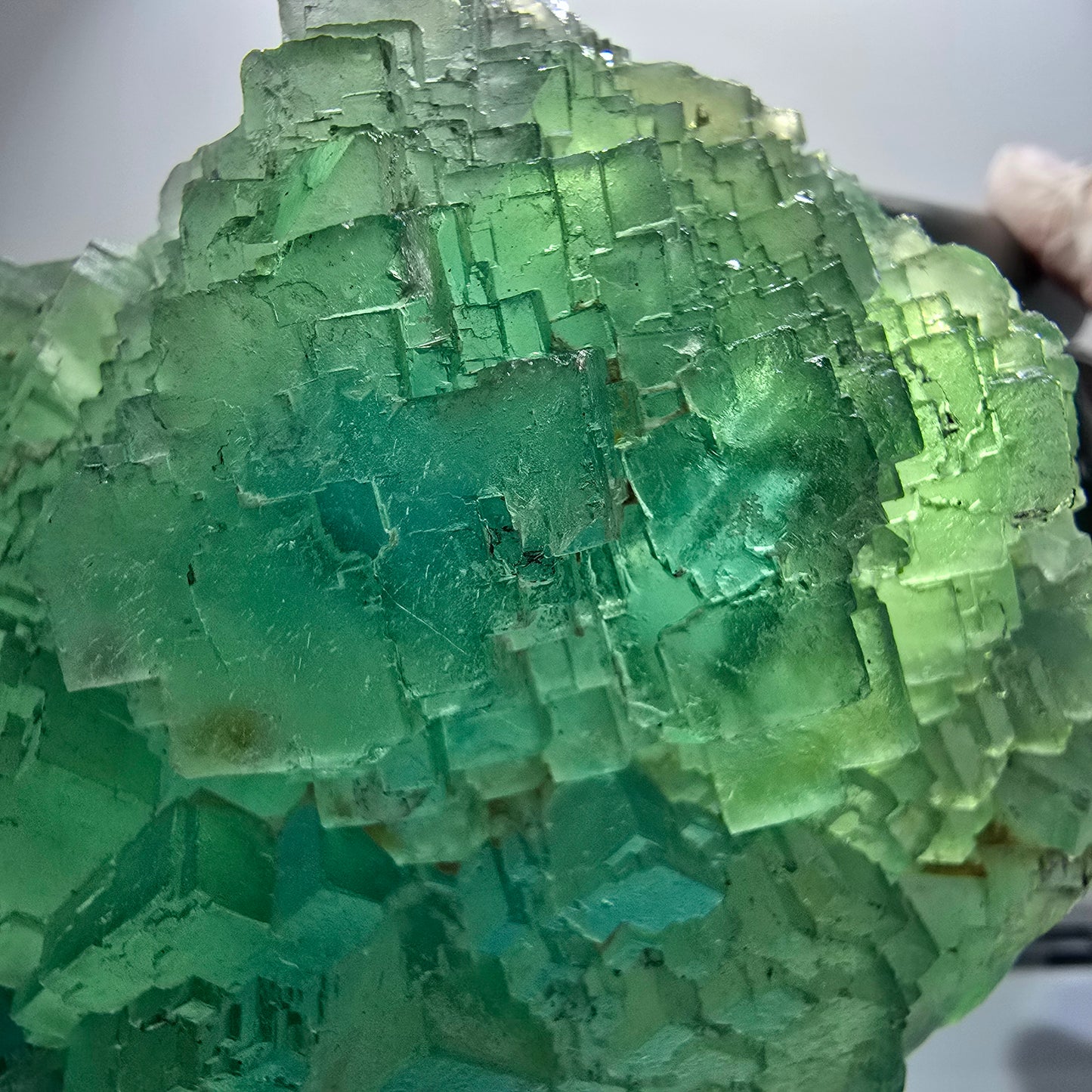 XXL Phantom Fluorite Cube Specimen, stepped, green Omehane, Namibia 180*103*46mm #12661
