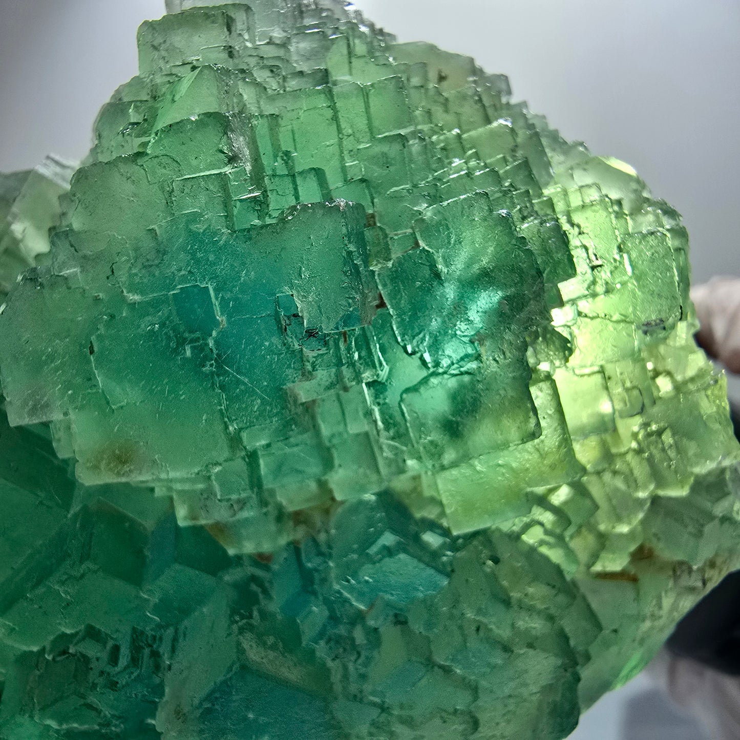 XXL Phantom Fluorite Cube Specimen, stepped, green Omehane, Namibia 180*103*46mm #12661