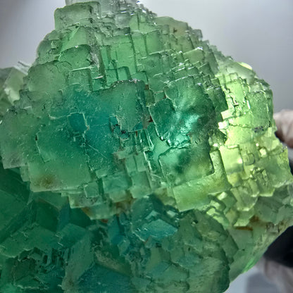XXL Phantom Fluorite Cube Specimen, stepped, green Omehane, Namibia 180*103*46mm #12661