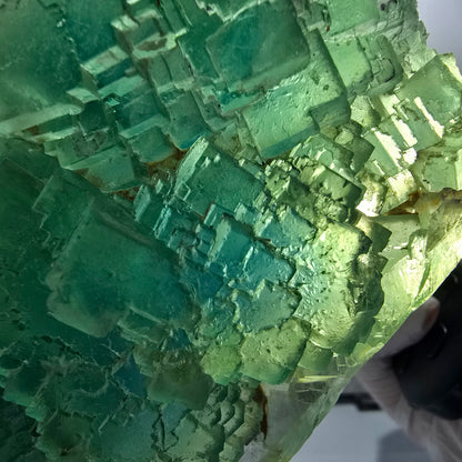 XXL Phantom Fluorite Cube Specimen, stepped, green Omehane, Namibia 180*103*46mm #12661