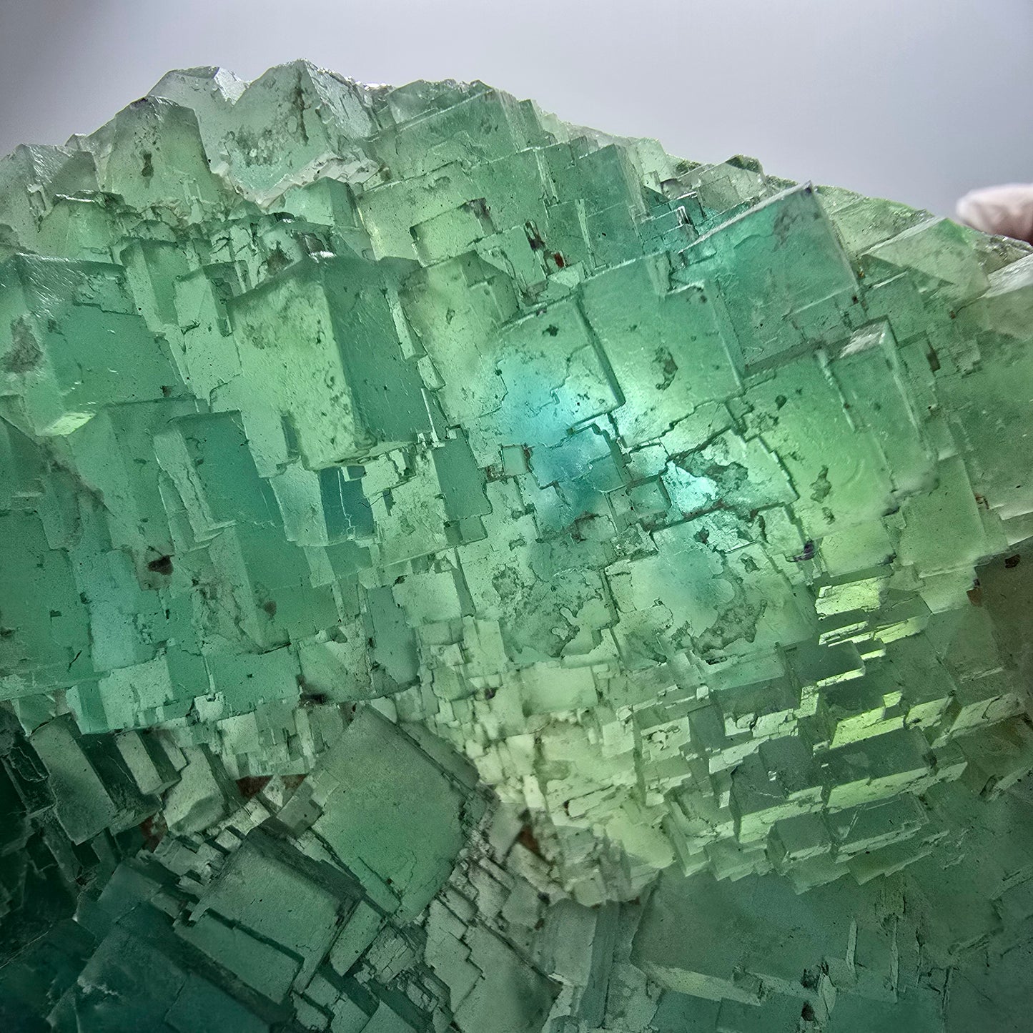 XXL Phantom Fluorite Cube Specimen, stepped, green Omehane, Namibia 180*103*46mm #12661