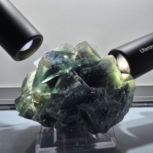Große Phantom Fluorit Würfel Stufe, parkettiert Okorusu, Namibia 97*84*65mm #12662
