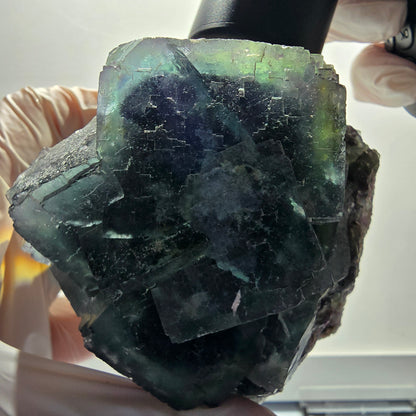 Large Phantom Fluorite Cube Specimen, parqueted Okorusu, Namibia 97*84*65mm #12662
