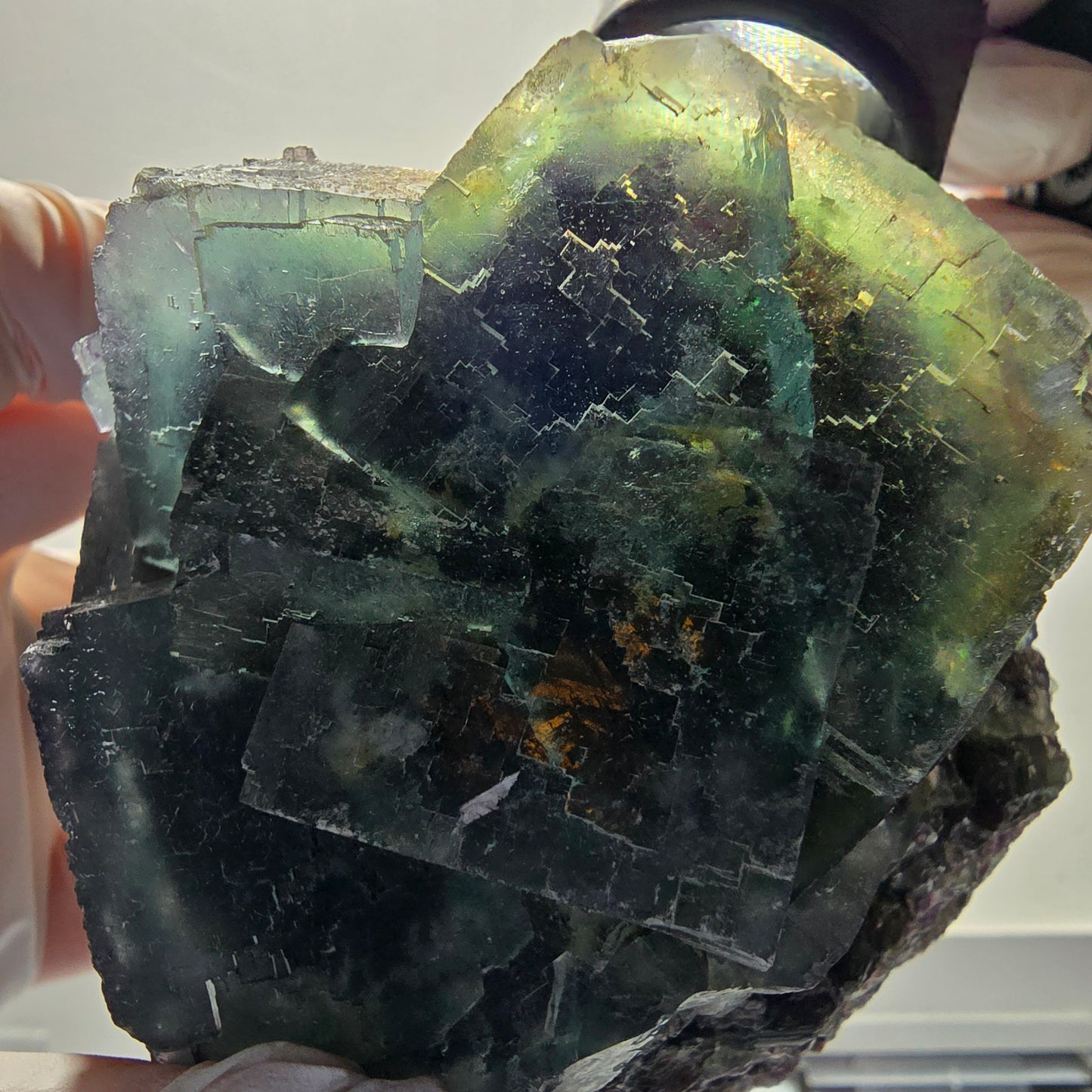 Large Phantom Fluorite Cube Specimen, parqueted Okorusu, Namibia 97*84*65mm #12662