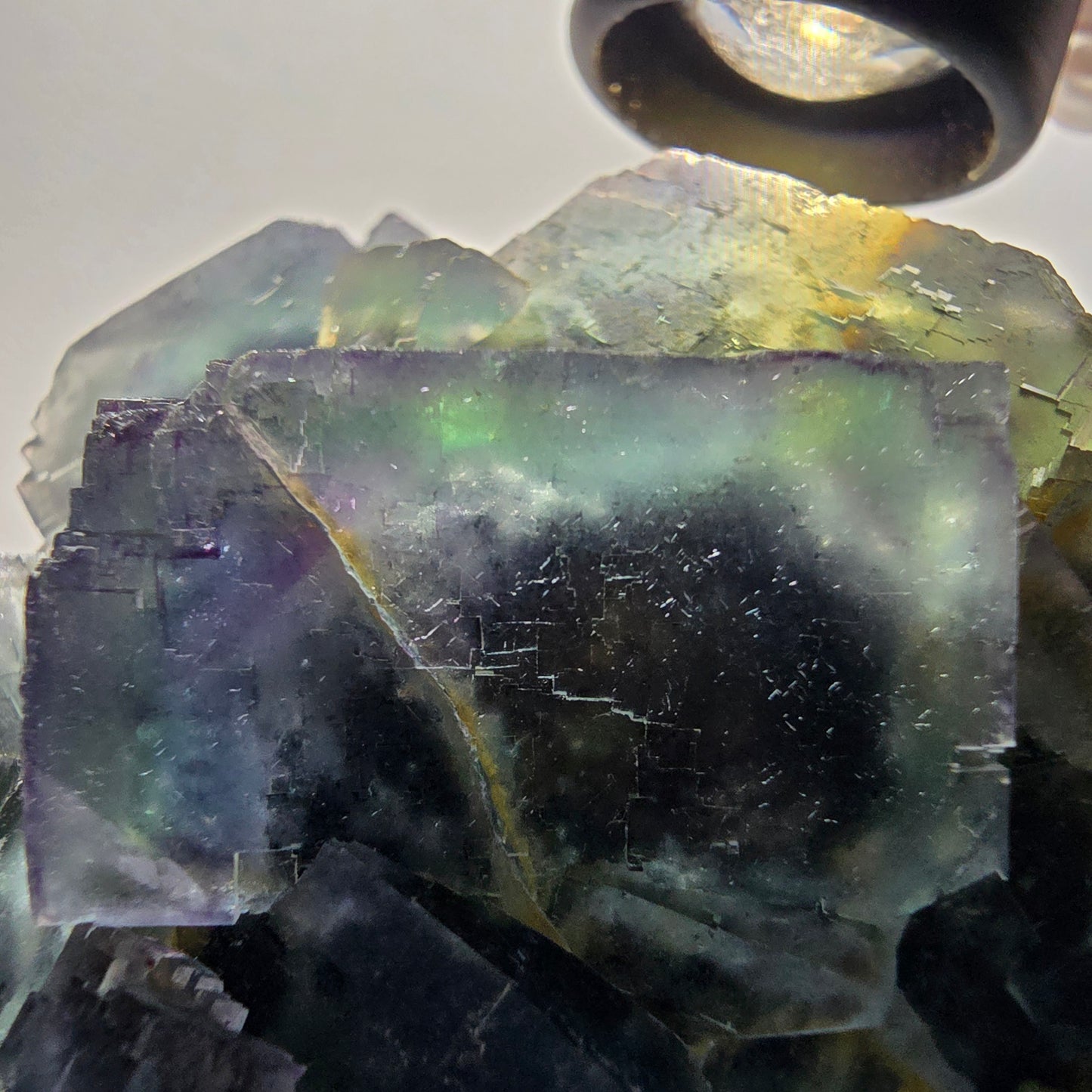 Large Phantom Fluorite Cube Specimen, parqueted Okorusu, Namibia 97*84*65mm #12662