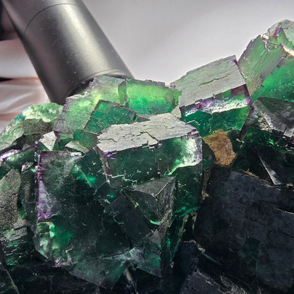 XXL Cube de fluorine fantôme, vert et violet, parcellaire, Okorusu, Namibie 201*123*47mm #12663