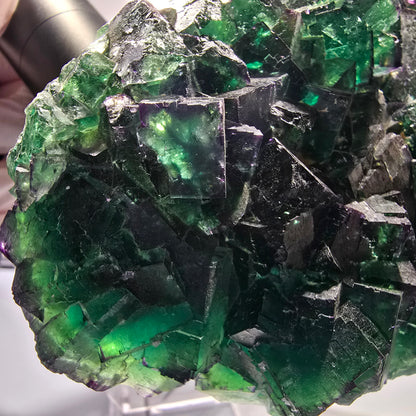 XXL Cube de fluorine fantôme, vert et violet, parcellaire, Okorusu, Namibie 201*123*47mm #12663