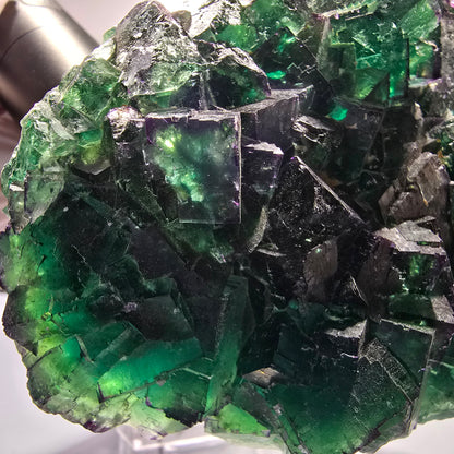 XXL Cube de fluorine fantôme, vert et violet, parcellaire, Okorusu, Namibie 201*123*47mm #12663