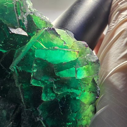 XXL Cube de fluorine fantôme, vert et violet, parcellaire, Okorusu, Namibie 201*123*47mm #12663