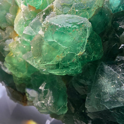 XXL Fantôme Fluorite Cube, plancher vert Okorusu, Namibie 210*123-60mm #12664