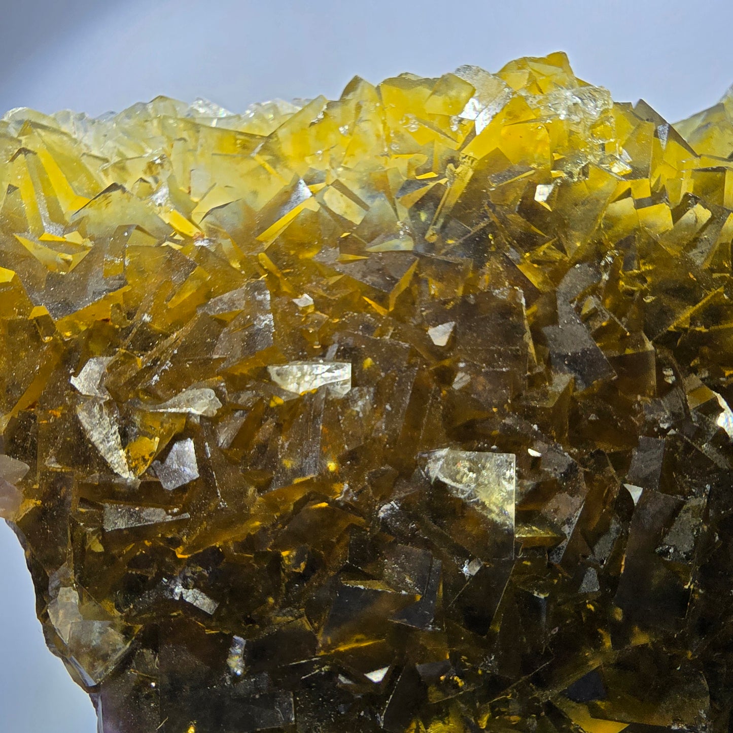 Large Phantom Fluorite Cube Specimen Yellow Honey Pocket Okorusu Namibia 121*84*19mm #12668
