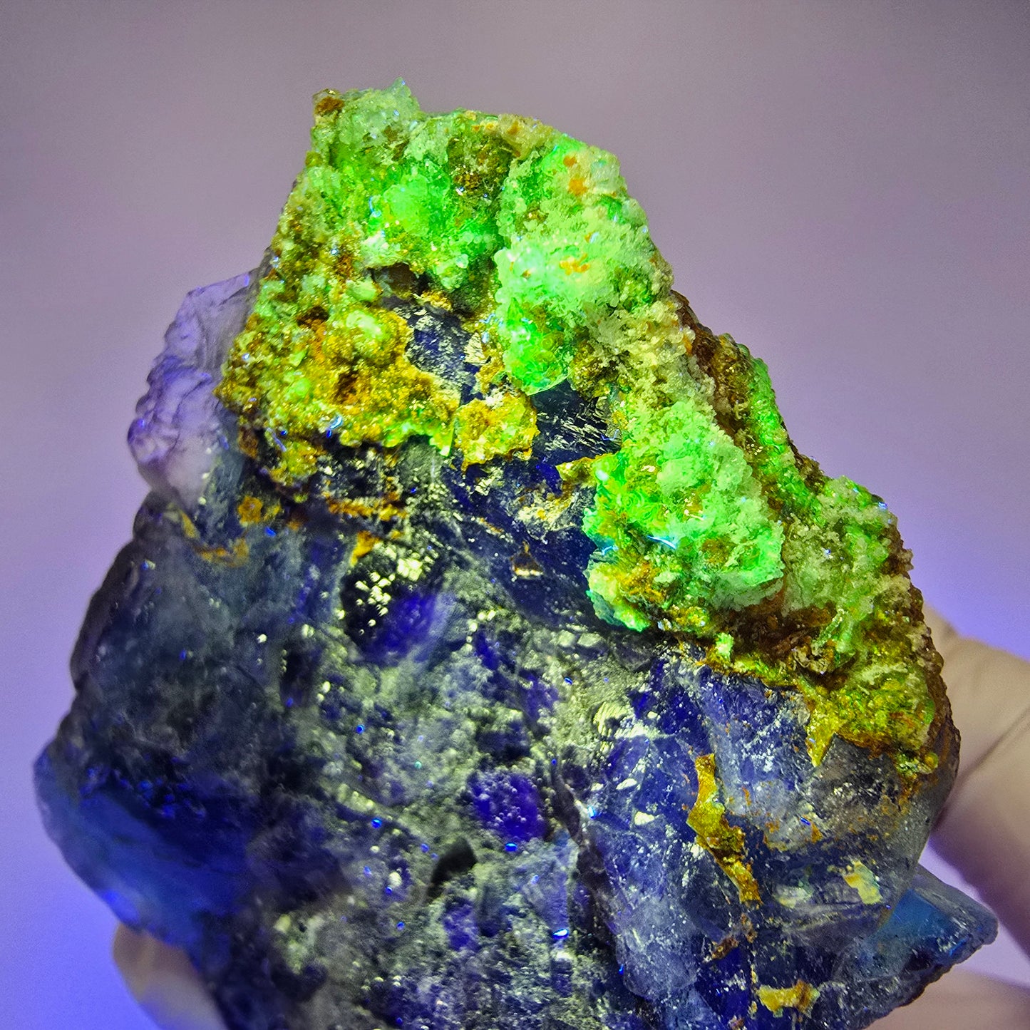 Fluorite fantôme, hexagonal, Muscovite, Opale hyalite Erongo, Namibie 74*49*57mm #12669
