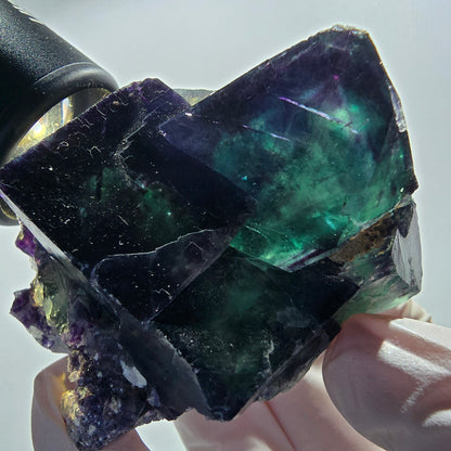 Rare Phantom Fluorite Cubes Specimen, Green Purple Okorusu, Namibia 69*61*45mm #12670