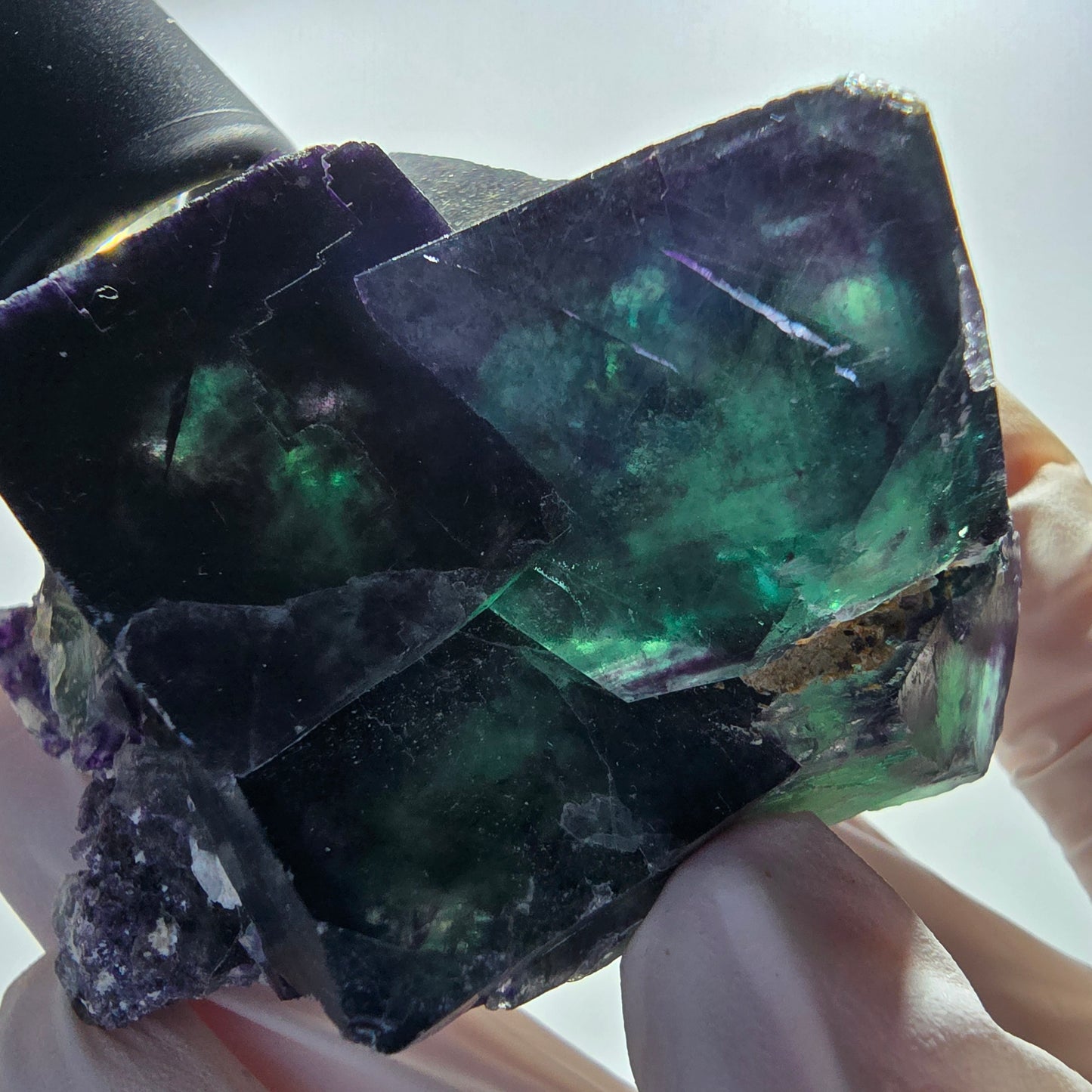 Rare Phantom Fluorite Cubes Specimen, Green Purple Okorusu, Namibia 69*61*45mm #12670