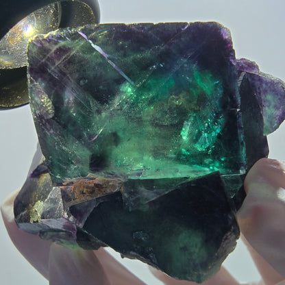 Rare Phantom Fluorite Cubes Specimen, Green Purple Okorusu, Namibia 69*61*45mm #12670