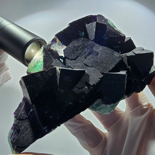 Große Phantom Fluorit Würfel Stufe, lila grün 11:11 Angel Pocket, Namibia 136*96*43mm #12675