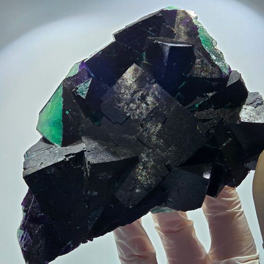 Große Phantom Fluorit Würfel Stufe, lila grün 11:11 Angel Pocket, Namibia 136*96*43mm #12675