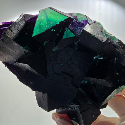Large Phantom Fluorite Cube Specimen, Purple Green 11:11 Angel Pocket, Namibia 136*96*43mm #12675