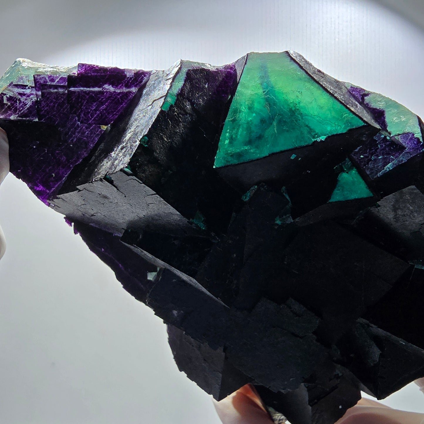 Large Phantom Fluorite Cube Specimen, Purple Green 11:11 Angel Pocket, Namibia 136*96*43mm #12675